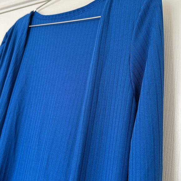Royal Blue Ribbed Open Front Maxi Cardigan /Duster, size Small - Picture 3 of 5